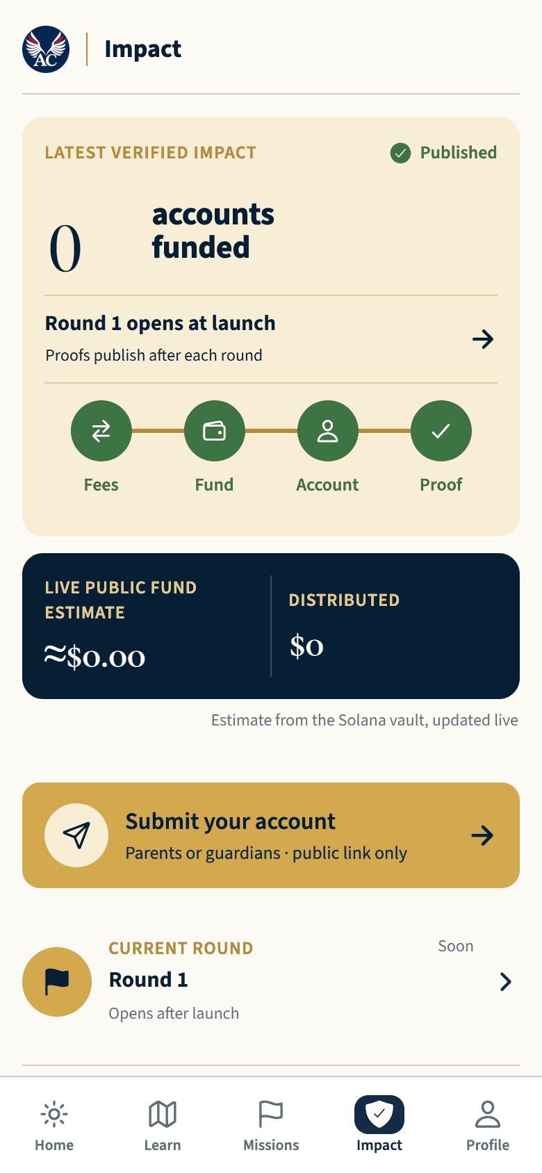 American Children Fund published contribution proof and public fund estimate